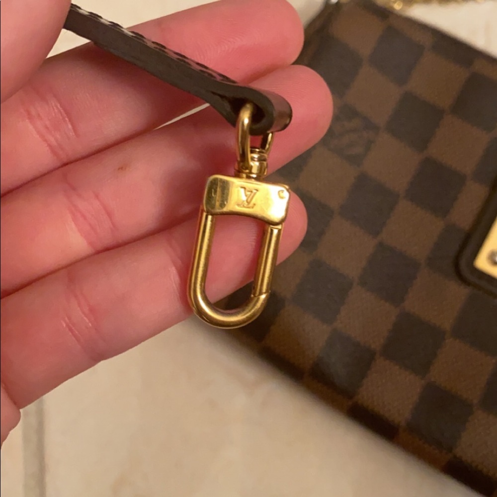 Louis Vuitton Damier Ebene Eva Pochette Shoulder Bag w/ Strap - Picture 8 of 12